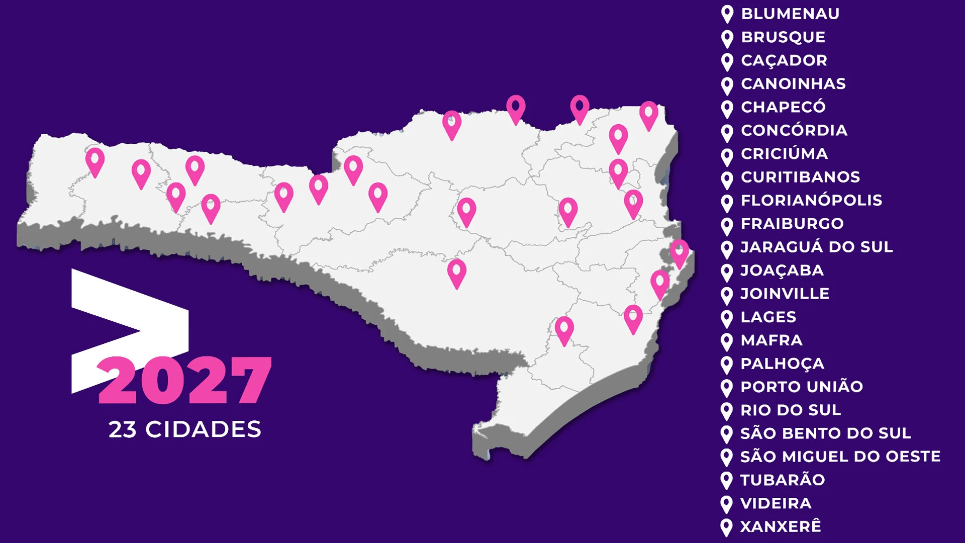 Mapa das cidades participantes