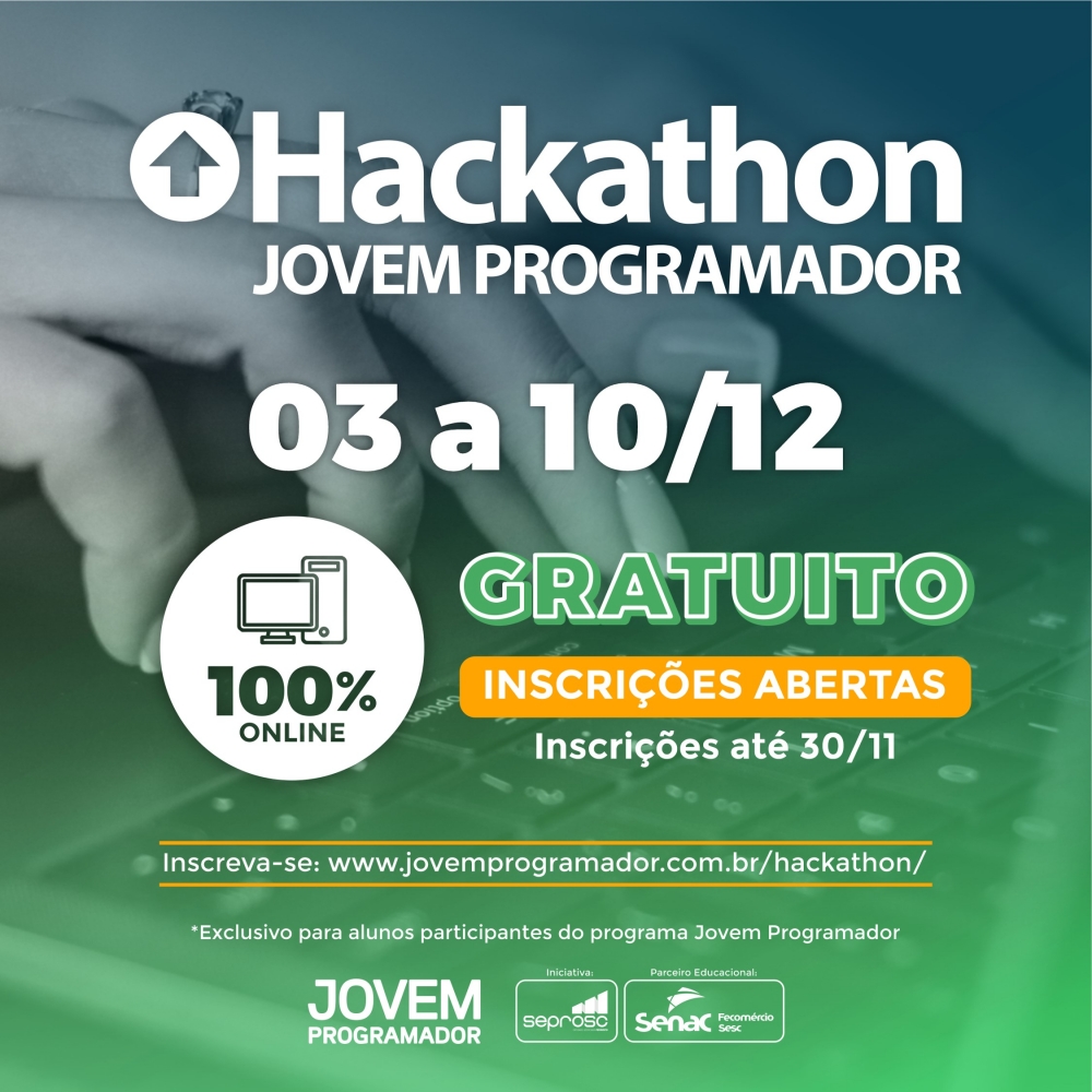 Salve na agenda: Hackathon 2022 do Jovem Programador será em dezembro