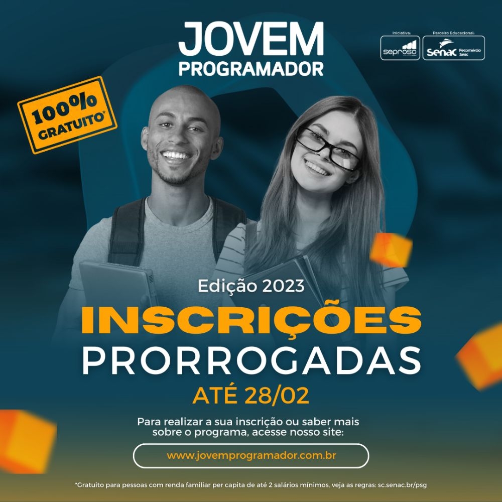 Jovem Programador 2023: inscrições prorrogadas