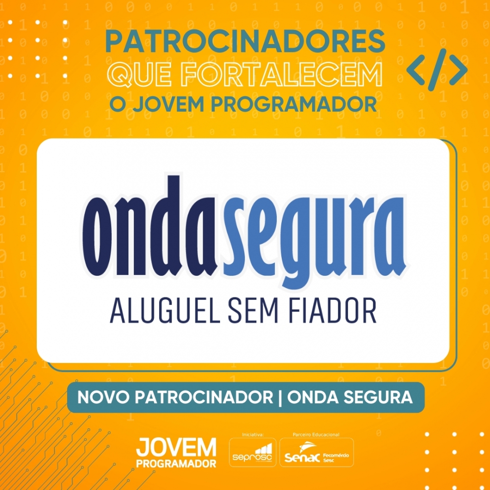Onda Segura é a nova patrocinadora do Jovem Programador
