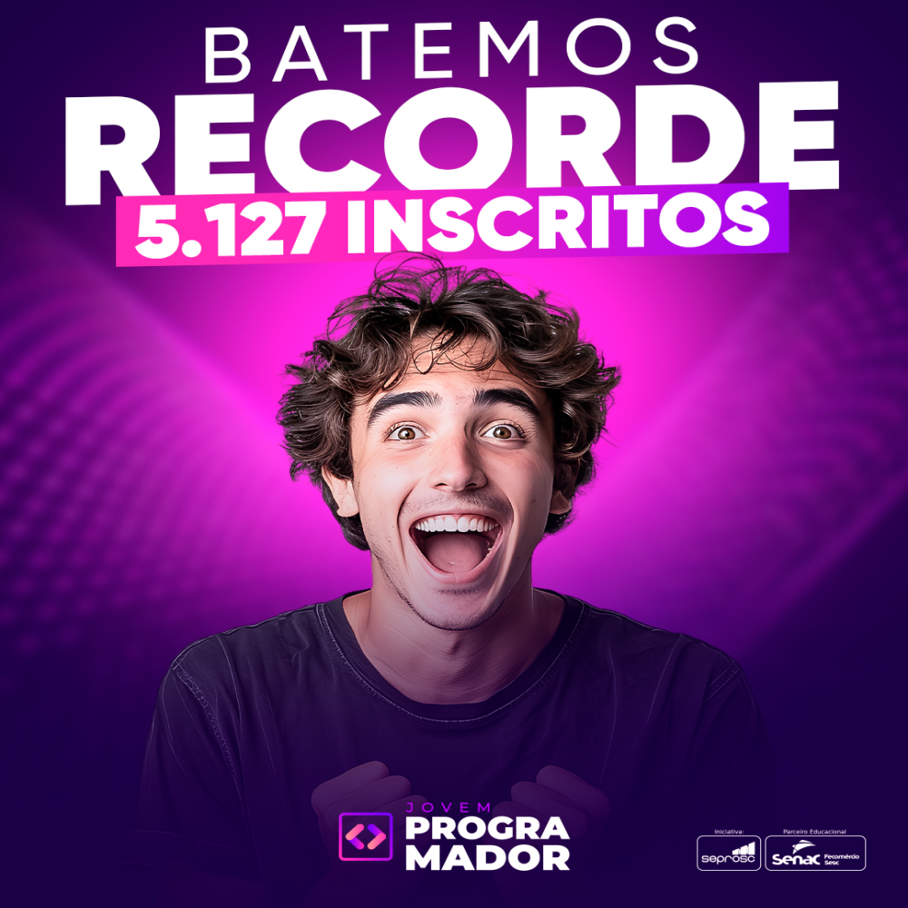 Jovem Programador 2026 encerra inscrições com recorde histórico de 5.127 inscritos